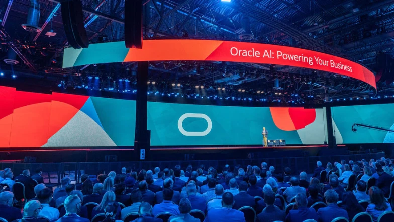 Oracle AI World conference stage